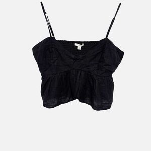 AE Black Spaghetti Strap Peplum Tank Top
